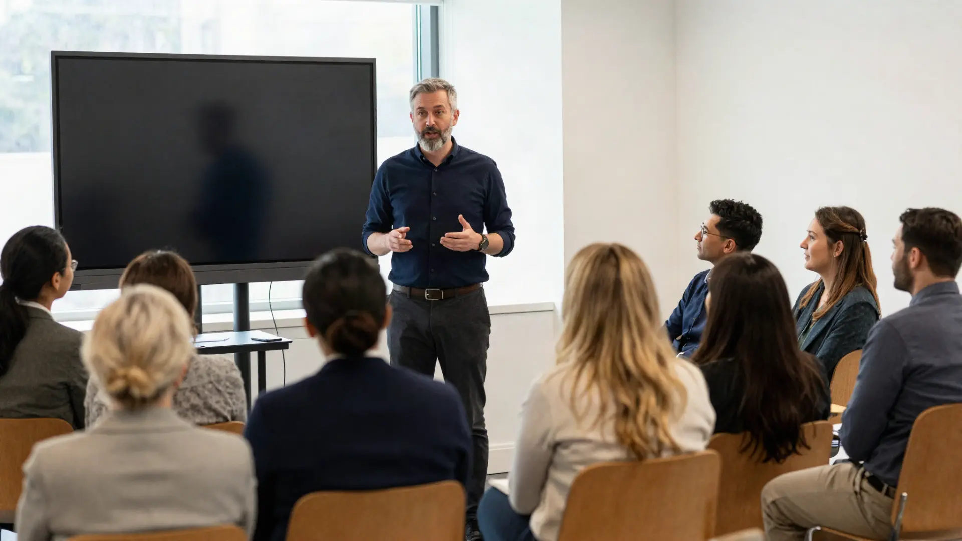 Facilitator-led AI training session with a corporate team